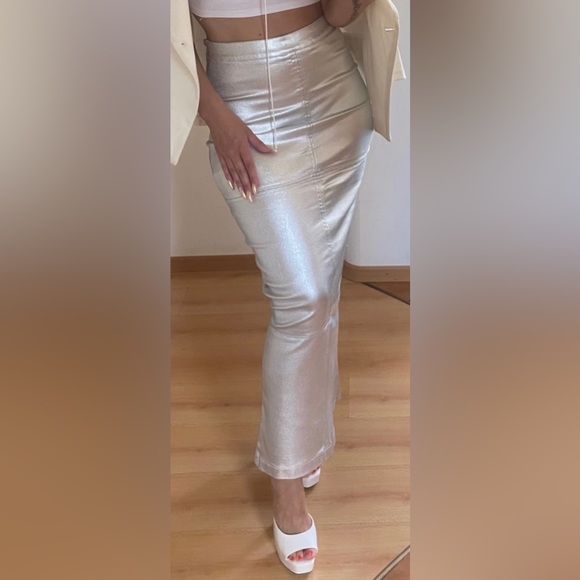 Platinum Silver Maxi Skirt - Picture 3 of 3